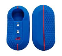 Happyit Custodia in silicone per tasti remoti Compatibile con Fiat 500 Panda Punto Bravo Doblo Peugeot Boxer Citroen Relay Fiat Ducato Lancia Musa 3 Pulsanti (Blu)