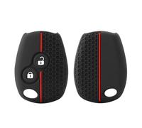 Happyit Custodia in silicone per tasti remoti Compatibile con Renault Dacia Modus Clio 3 Twingo Kangoo 2/3 Pulsanti (Rossa Linea+2B)