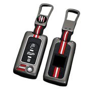 Happyit Custodia per chiave auto in lega di zinco compatibile con Peugeot 308 207 307 3008 5008 Fob per Citroen C2 C3 C4 C8 2/3 pulsanti (opaco+fibbia quadrata+3B)
