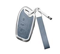 Happyit Custodia per chiavi auto in lega di zinco per Roewe RX3 RX8 ERX5 RX5 I6 I5 MG4 MG5 MG6 MG3 MG7 MG ZS EV HS EHS ZX GT 3 tasti (Blu+argent)