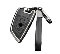 Happyit Custodia per chiavi auto in pelle in lega di zinco per BMW X1 X3 X4 X5 F15 X6 F16 G30 7 Series G11 F48 F39 520 525 f30 118i 218i 320i 3/4 tasti (nero+3B)