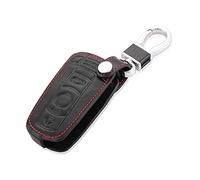 Happyit custodia per chiavi o telecomando per auto in vera pelle, adatta per 1/5/6/7 serie M3 M5 X1 X3 X5 X6 E36 E39 E46 E30 E60 Nero