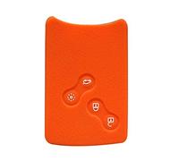 Happyit Custodia per telecomando auto a 4 pulsanti, in silicone, per Renault Clio, Scenic, Megane, Duster, Sandero, Captur, Twingo, Koleos Orange