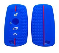Happyit Custodia protettiva in silicone per chiavi dell'auto per bmw 1 2 3 4 5 6 7 Series X3 X4 M2 M3 M4 M5 M6 GT3 GT5 4 Pulsanti (Blu)
