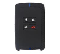 Happyit Custodie per Chiavi Auto in Silicone con Motivo a Nido D'ape per Renault Koleos Kadjar 4 Pulsanti Protettivo per la Pelle Senza Chiave (Nero + Linea Blu)