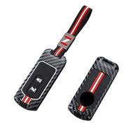 Happyit Custodie per chiavi dell'auto in lega di zinco grigio per Honda PCX SH 125 150 2016-2024 Super Cub 125 Silicone Motorcycle Scooter 2/3 Pulsanti (Corda+2B)