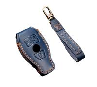 Happyit Guscio chiave auto pelle per Mercedes Benz A B C S Class AMG GLA CLA GLC W176 W221 W204 W205 (Blu)