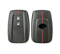 Happyit Modello a Nido d'ape in Silicone Auto Chiave Casi di Copertura per Toyota CHR C-HR Camry Prius Prado 2016 - 2023 Supporto per Guscio Remoto Accessori per Auto (2 Pulsanti Linea Rossa)