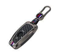 Happyit Pelle in lega di Zinco Custodie per Chiavi Auto per bmw 1 3 5 Serie F10 F11 F20 F30 F31 F34 con Silicone in Fibra di Carbonio (3 Pulsanti, Colore Opaco)