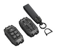 Happyit Portachiavi in lega di zinco portachiavi protettivo per Land Rover Discovery 4 Range Rover Sport Evoque Vogue LR2 LR4 Für Jaguar Freelander XFL XE XJ 5 pulsanti (Nero+Corda)