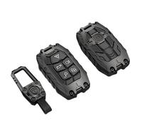 Happyit Portachiavi in lega di zinco portachiavi protettivo per Land Rover Discovery 4 Range Rover Sport Evoque Vogue LR2 LR4 Für Jaguar Freelander XFL XE XJ 5 pulsanti (Nero+Fibbia quadrata)