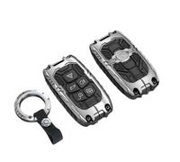 Happyit Portachiavi in lega di zinco portachiavi protettivo per Land Rover Discovery Freelander Range Rover Sport Evoque 2021-2024 5 pulsanti (Argento+Fibbia rotonda)