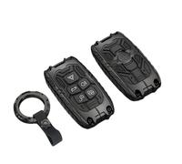 Happyit Portachiavi in lega di zinco portachiavi protettivo per Land Rover Discovery Freelander Range Rover Sport Evoque 2021-2024 5 pulsanti (Nero+Fibbia rotonda)