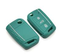 Happyit Portachiavi in Silicone per Auto, Compatibile con Volkswagen VW Golf 7, Beetle, Jetta, Bora, Passat, Polo, Tiguan, 3 Pulsanti (Verde)