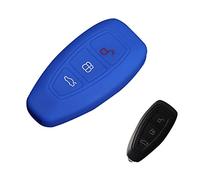 Happyit silicone auto chiave guscio cover telecomando portachiavi per Ford Focus MK3 MK4 Kuga fuga Ecosport New Fiesta, Navy blue