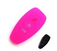 Happyit silicone auto chiave guscio cover telecomando portachiavi per Ford Focus MK3 MK4 Kuga fuga Ecosport New Fiesta, Rose Red