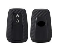 Happyit Silicone Morbido con Motivo in Fibra di Carbonio Cover per Chiavi Auto per Toyota CHR Camry Prius Prado 2 Pulsanti Telecomando