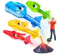 HappyKidsClub Giocattoli Razzi per Bambini con 4 Razzi in Schiuma a Forma di Dinosauri