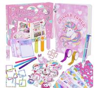 HappyKidsClub Scrapbooking, Regalo Bambina 4-10 Anni, Regali Natale 2023, Adesivi Unicorno, Journaling, Giochi Femmina