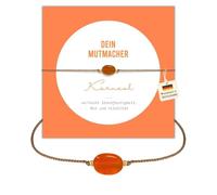 happymaker - Bracciale con corniola da donna, bracciale fatto a mano con pietre preziose arancioni con perline d'oro e confezione regalo esclusiva, regalo di incoraggiamento per le donne