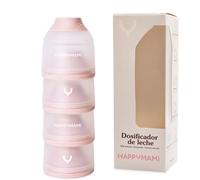 Happymami, Dosatore per Latte in Polvere o Cereali, colore Acquamarina Pastello, 4 scomparti portatili da 360 ml ciascuno, facile da trasportare, apertura semplice (Rosa seta)
