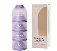 Happymami, Dosatore per Latte in Polvere o Cereali, colore Acquamarina Pastello, 4 scomparti portatili da 360 ml ciascuno, facile da trasportare, apertura semplice (Viola seta)