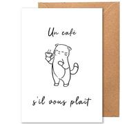 Happymotive Biglietti dell'amicizia e di scritta, cartoline con frasi per migliore amica, cuore e colleghi, XY, regalo di amicizia, ufficio, compleanno (Un cafe, DIN A5)