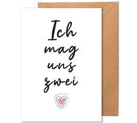 Happymotive Biglietti dell'amicizia e di scritta, cartoline con scritte per migliore amica, cuore e colleghi, regalo di amicizia, ufficio, compleanno, con busta DIN A5, come noi due
