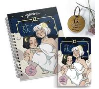 HappyMots - Confezione regalo Oroscopo | Taccuino A5 + taccuino A6 + portachiavi Tu sei speciale | Segno zodiacale: Gemelli, regalo originale per sorprendere