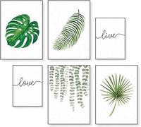 HappyMots Stampe Decorative da parete | Confezione da 6 unità - 4 di dimensioni A3 e 2 di A4 | Poster decorativi da parete Motivi Variati | Pannelli murali decorativi per Cornici | Cornici non Incluse