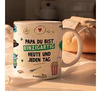 HappyMots Tazza originale in ceramica di alta qualità da regalare | Tazze da colazione | Adatto per microonde e lavastoviglie | Tazze divertenti | Regalo per la festa del papà