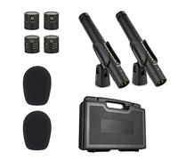 happymusic CM2 - Kit microfono professionale a condensatore, a matita stereo, per live perfermance e registrazione, ideale per batteria, chitarra acustica, pianoforte, legni e percussioni