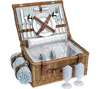 HappyPicnic Wicker - Cestino da picnic per 4 persone, set regalo per campeggio e feste all'aperto (M per 2 persone)
