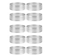Happysnow 10 pezzi di anelli rotondi per torte con risucchiatura in acciaio , per torte di frutta, torte, mousse, stampo da cucina, 7 cm
