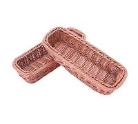 Happysnow 2 pezzi rattan plastica cestino cestino rettangolare contenitore bacchette pane torta frutta stoccaggio