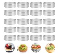 Happysnow 20 anelli rotondi per torte con fori, torte di frutta, quiches, torte, mousse, cucina, teglia da forno, per mousse, 8 cm