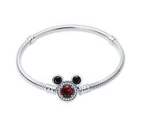 HappyStar Bracciale Donna Bead Charm Da Donna in Argento Sterling 925,Bracciale con maglia snake e chiusura, Charms Compatibili,Regali per donne.