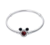 HappyStar Bracciale Donna Bead Charm Da Donna in Argento Sterling 925,Bracciale con maglia snake e chiusura, Charms Compatibili,Regali per donne.