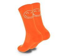 HappyTraining Calzini sportivi, traspiranti, termoregolatori, tallone e punta rinforzati, perfetti per corsa, crossfit, ciclismo, arancione fluoro, 42-46