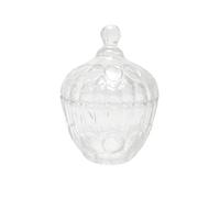 Happyupcity 260 ml/8 oz vetro trasparente Candy Dish con coperchio Crystal Covered Zuccheriera Buffet Biscottiera Barattolo Decorativo Contenitori di Stoccaggio per Casa Ufficio Scrivania