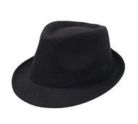 Happyupcity Cappello nero strutturato da uomo Manhattan Gangster Trilby Fedora Jazz Cap Floppy Panama Gentlemans Cappello piatto