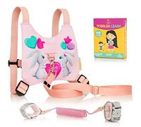 HappyVk Imbracatura per bambini - Imbracatura anti smarrimento da polso con chiusura a chiave - guinzaglio rosa per bambini - imbracatura di sicurezza per bambini da 1 a 4 anni design carino