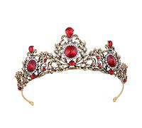 Happyyami 1 Pezzo Di Da Sposa Con Diamanti Rossi Per Copricapo Da Sposa Copricapo Da Sposa Copricapo Da Sposa Barocco Con Gioielli Rossi Tiara Da Sposa Rossa Da Sposa
