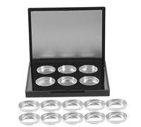 Happyyami 1 Scatola Set scatola di ombretti contenitori make up valigetta make up cofanetti makeup cosmetici portatili piazza piazze porta ombretto custodia per ombretto vuota plastica Black