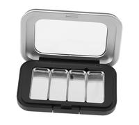 Happyyami 1 Scatola Set Scatola Portaoggetti Magnetica Piccolo Casi Di Rossetto Piatto Di Supporto Cosmetico Per Il Trucco Custodia Per Fard Vuota Vasetti Di Fard Vuoti Black Ferro Da Stiro