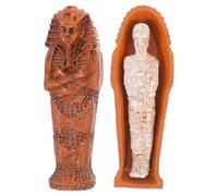 Happyyami 1 set di statuette con sarcofago del re egiziano Tutankhamon e faraone, mummia, scultura, lapide, scultura, decorazione per feste di Halloween
