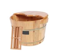 Happyyami 1 set Secchiello per Pediluvio Legno Massello con Massaggiatore per per Relax Casa con e Palline Massaggianti