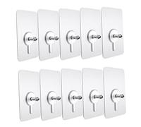 Happyyami 10 Pezzi Ganci Trasparenti per con Viti Adesivi Non Traccia per Appendere e Decorazioni Cucina
