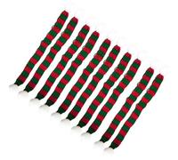 Happyyami 10Pcs 1X23cm Mini Sciarpa di Natale Piccolo Natale Maglia Sciarpe Vestiti per Le Bambole Accessori Bottiglia di Decorazione di Festa per di Favore di Partito Forniture