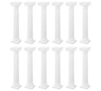 Happyyami 12 Pezzi Mini Colonne Romane Bianche in Plastica Decorazione Artistica Realistica per Micro Paesaggi e Giardino Versatile e Elegante